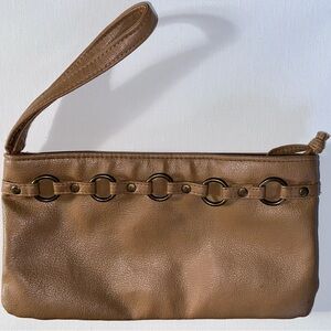 Steve Madden Brown Leather Wristlet/Clutch